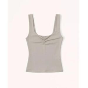 Abercrombie Tank top Cinched Sweetheart Tank XS Taupe NWT